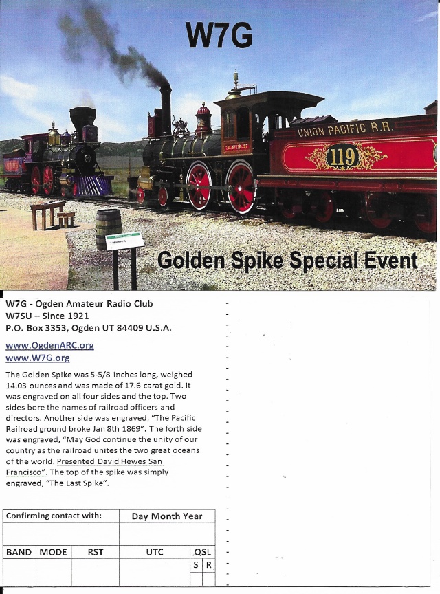 Golden Spike Special Event Station (W7G) - May 2021 — photograph 80